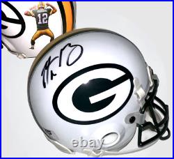 AARON RODGERS AUTOGRAPHED SIGNED GREEN BAY PACKERS FOOTBALL MINI HELMET withCOA
