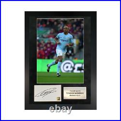 Authentic hand-signed Vincent Kompany Manchester Single Photo A3 Frame With COA