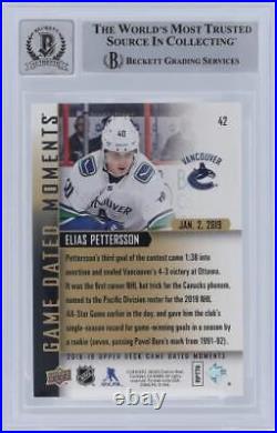 Autographed Elias Pettersson Canucks Hockey Slabbed Rookie Card