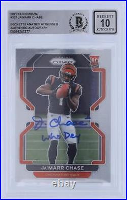 Autographed Ja'Marr Chase Bengals Football Slabbed Rookie Card