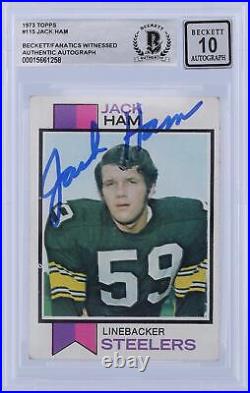 Autographed Jack Ham Steelers Football Slabbed Rookie Card