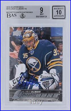 Autographed Linus Ullmark Sabres Hockey Slabbed Rookie Card