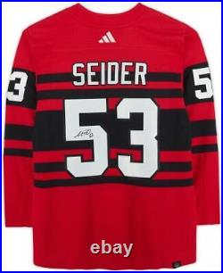 Autographed Moritz Seider Red Wings Jersey