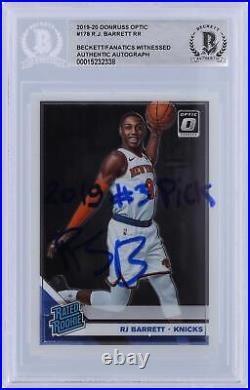 Autographed RJ Barrett Knicks Basketball Slabbed Rookie Card