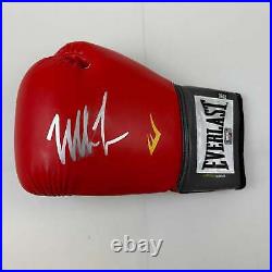 Autographed/Signed Mike Tyson Imperfect Red Everlast Boxing Glove Hologram COA