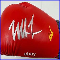 Autographed/Signed Mike Tyson Imperfect Red Everlast Boxing Glove Hologram COA