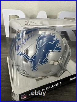 Barry Sanders Autographed Signed Detroit Lions Mini Helmet Dual Authenticated
