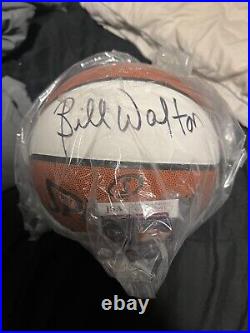 Bill Walton Signed Spalding NBA White Panel Signature Basketball (JSA)