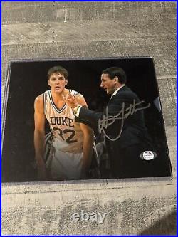 Christian Laettner Duke basketball autograph &x10 photo Dual COAs PSA