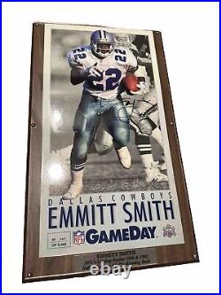 Emmitt Smith AUTOGRAPHED Large PHOTO Plaque 467/5000 Dallas Cowboys 25.5x14.5