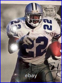 Emmitt Smith AUTOGRAPHED Large PHOTO Plaque 467/5000 Dallas Cowboys 25.5x14.5