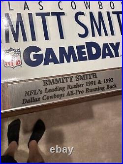 Emmitt Smith AUTOGRAPHED Large PHOTO Plaque 467/5000 Dallas Cowboys 25.5x14.5