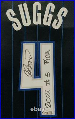 JALEN SUGGS Autographed 2021 #5 Pick Orlando Magic Black Jersey FANATICS