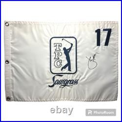 JORDAN SPIETH Authentic Signed Autographed TPC SAWGRASS White Pin Flag COA ASC