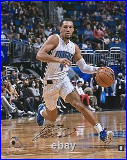 Jalen Suggs Orlando Magic Signed 16x20 White Jersey Dribbling Photograph