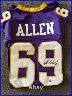 Jared Allen Authentic Signed Purple Pro Style Jersey Autographed BAS Witnessed