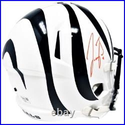 Joe Burrow Autographed Bengals White Alternate Full Size Speed Helmet Fanatics