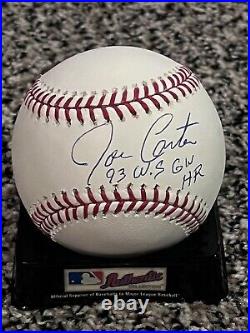 Joe Carter Autographed 93 WS GW HR OMLB Baseball