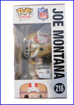 Joe Montana Autographed San Francisco 49ers Funko Pop #216 Fanatics Coa