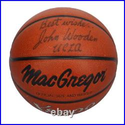 John Wooden Autographed Best Wishes UCLA Basketball PSA/DNA