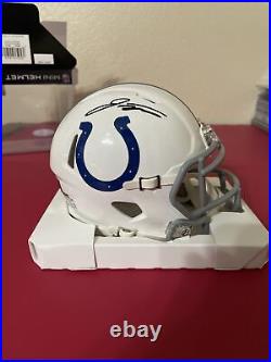 Jonathan Taylor Autographed White Speed Riddell Mini Helmet Fanatics Certified