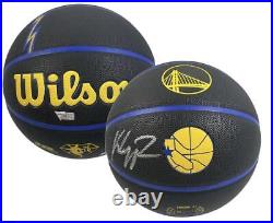 KLAY THOMPSON Autographed Warriors 2021 City Edition Wilson Basketball FANATICS