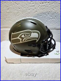 Kenneth Walker III Seahawks Autographed Salute To Service Mini Helmet Beckett