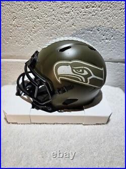 Kenneth Walker III Seahawks Autographed Salute To Service Mini Helmet Beckett