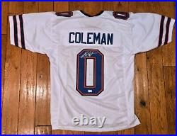 Keon Coleman Autographed Signed Bills Custom White Jersey BAS Hologram