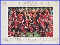 LIVERPOOL LEGENDS ART PRINT 29 Signatures Inc Hughes Fantastic item £199