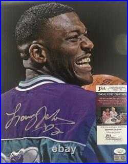 Larry Demetric Johnson Hornets Signed Autographed 14x11 Photo JSA & Tristar COA