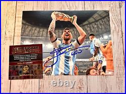 Lionel Messi Signed 7x5 (Argentina World Cup Soccer) Original Autograph withCOA