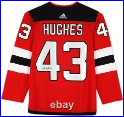 Luke Hughes New Jersey Devils Autographed Red Adidas Authentic Jersey