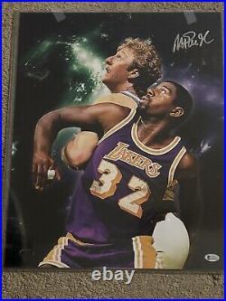 Magic Johnson Signed Autographed 16x20 Beckett COA