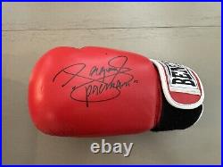 Manny Pacquiao Signed Red Boxing Glove Bench Exclusive Autograph Left Glove