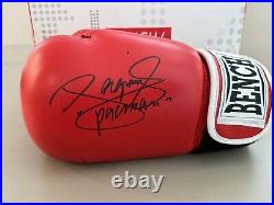 Manny Pacquiao Signed Red Boxing Glove Bench Exclusive Autograph Left Glove