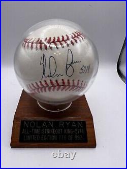 Nolan Ryan autographed baseball 5714 Strike Outs