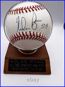 Nolan Ryan autographed baseball 5714 Strike Outs