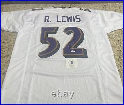 RAY LEWIS Autographed Auto Jersey Baltimore Ravens Away White BAS COA