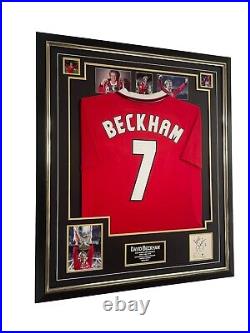 Rare David Beckham of United Signed 1999 Display with SHIRT Jersey Autographed