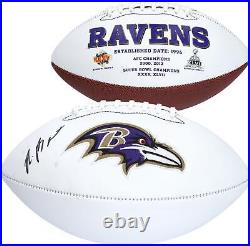 Rashod Bateman Baltimore Ravens Autographed White Panel Football