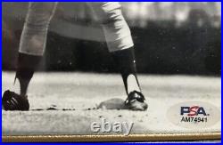 Rod Carew Angels Autographed 8x10 Photo On First Base After Getting Hit #3000