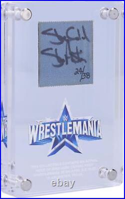 Stone Cold Steve Austin Signed WrestleMania 38 Acrylic MU Canvas Display-LE 38