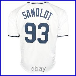 The Sandlot Cast Signed White Baseball Jersey (Beckett)