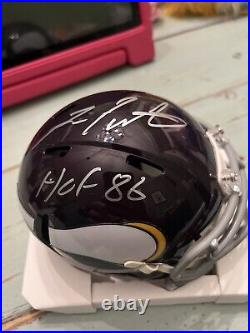 Tri Star Coa Fran Tarkenton Signed Autographed Mini Helmet Hof Vikings