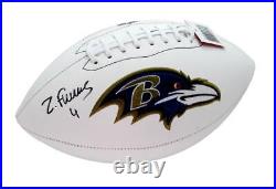 Zay Flowers Autographed Baltimore Ravens Logo Football Beckett 181144